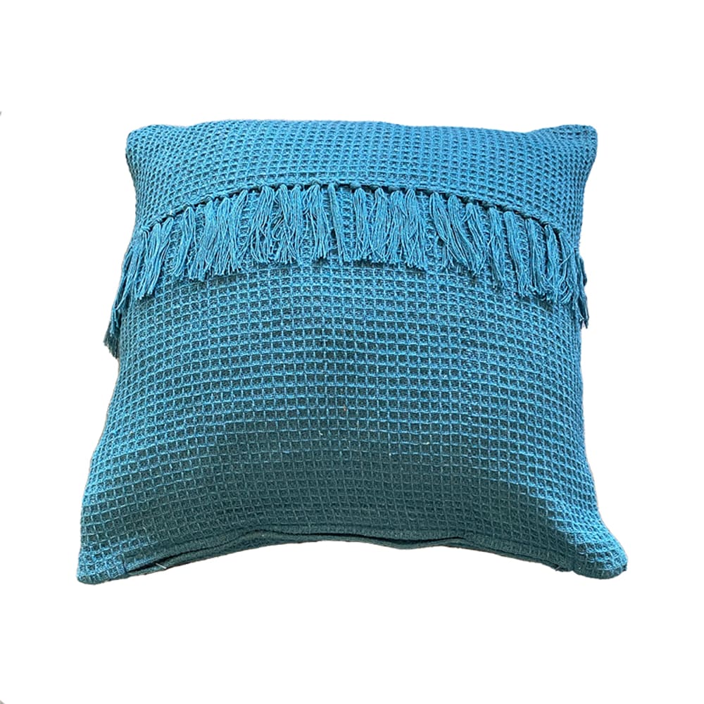 Funda de cojín de algodón azul 45x45cm