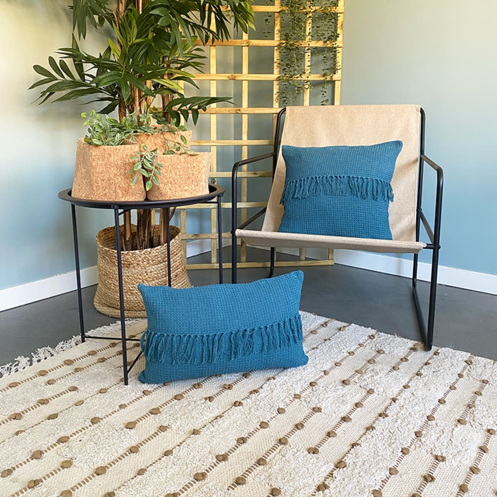 Funda de cojín de algodón azul 45x45cm - Maisons du Monde