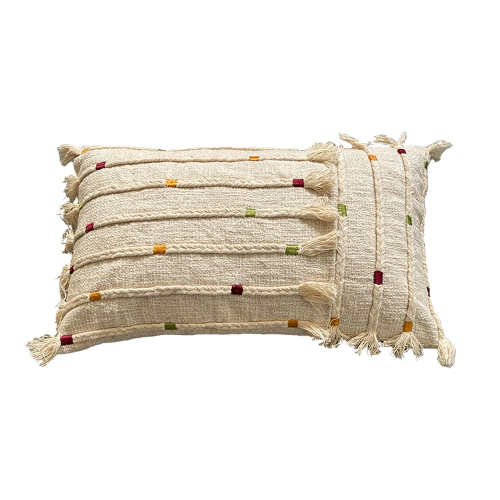 Funda de cojín de algodón natural 30x50cm