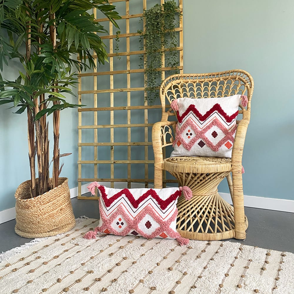 Funda de cojín de algodón rojo 45x45cm - Maisons du Monde