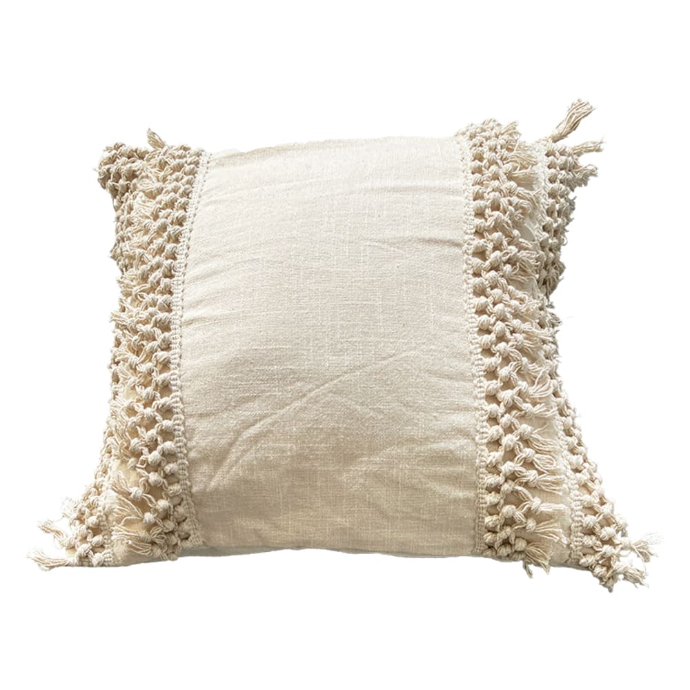 Funda de cojín de algodón natural 45x45cm