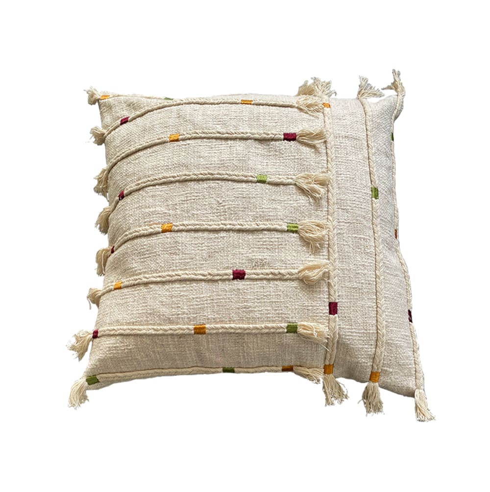 Funda de cojín de algodón natural 45x45cm