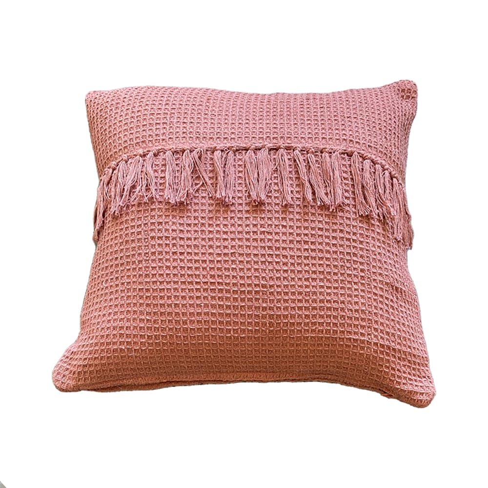 Funda de cojín de algodón colorete 45x45cm