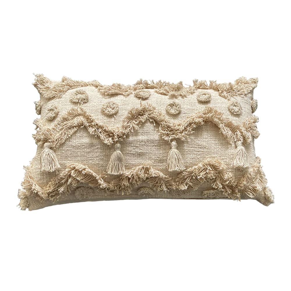 Funda de cojín de algodón natural 30x50cm