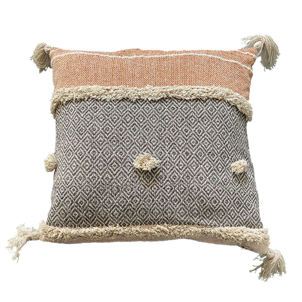 Funda de cojín de algodón terracota 45x45cm
