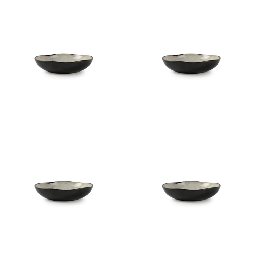 Lot de 4 bols gris en grès 12xh3cm