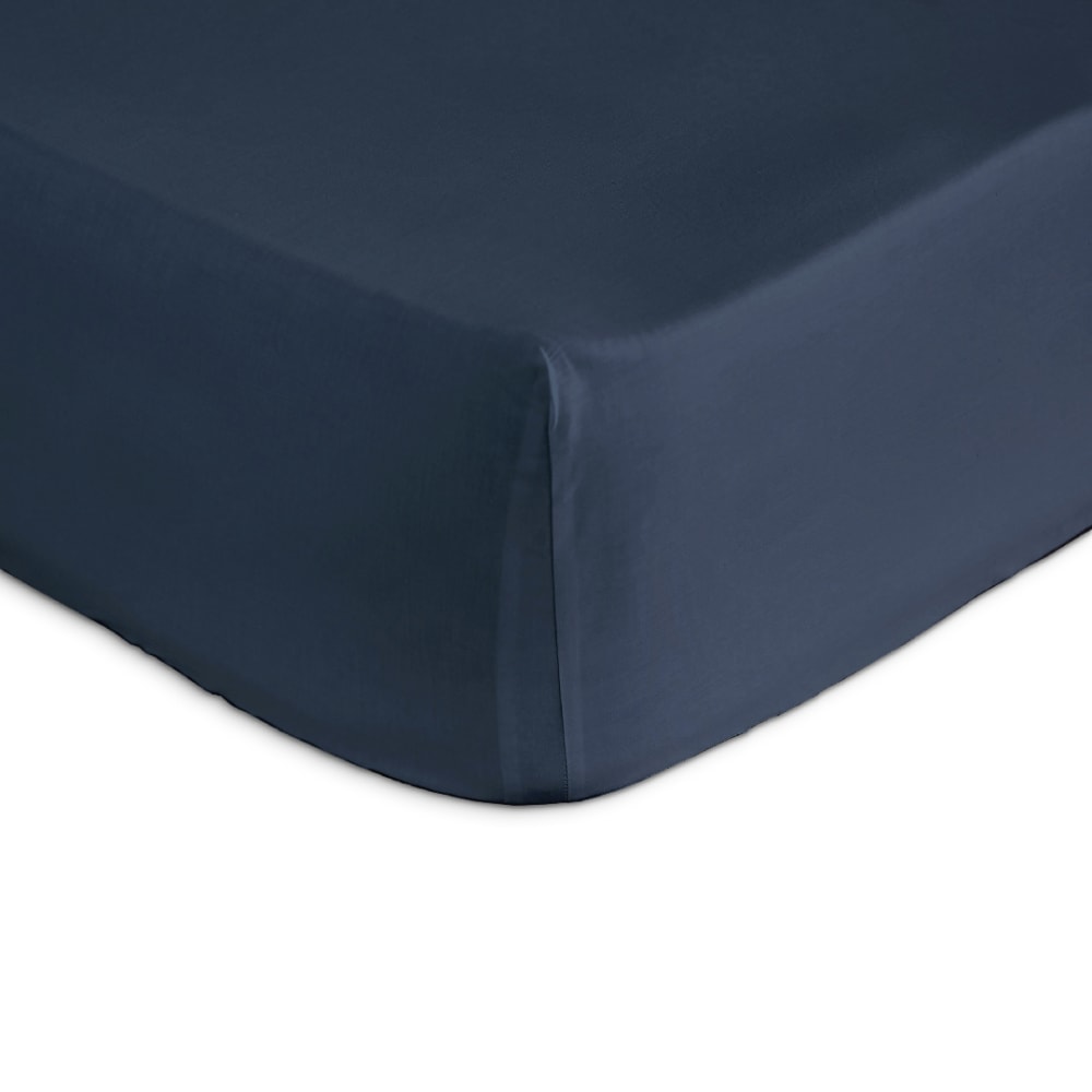 Drap housse 100% coton 140x200+28 cm bleu