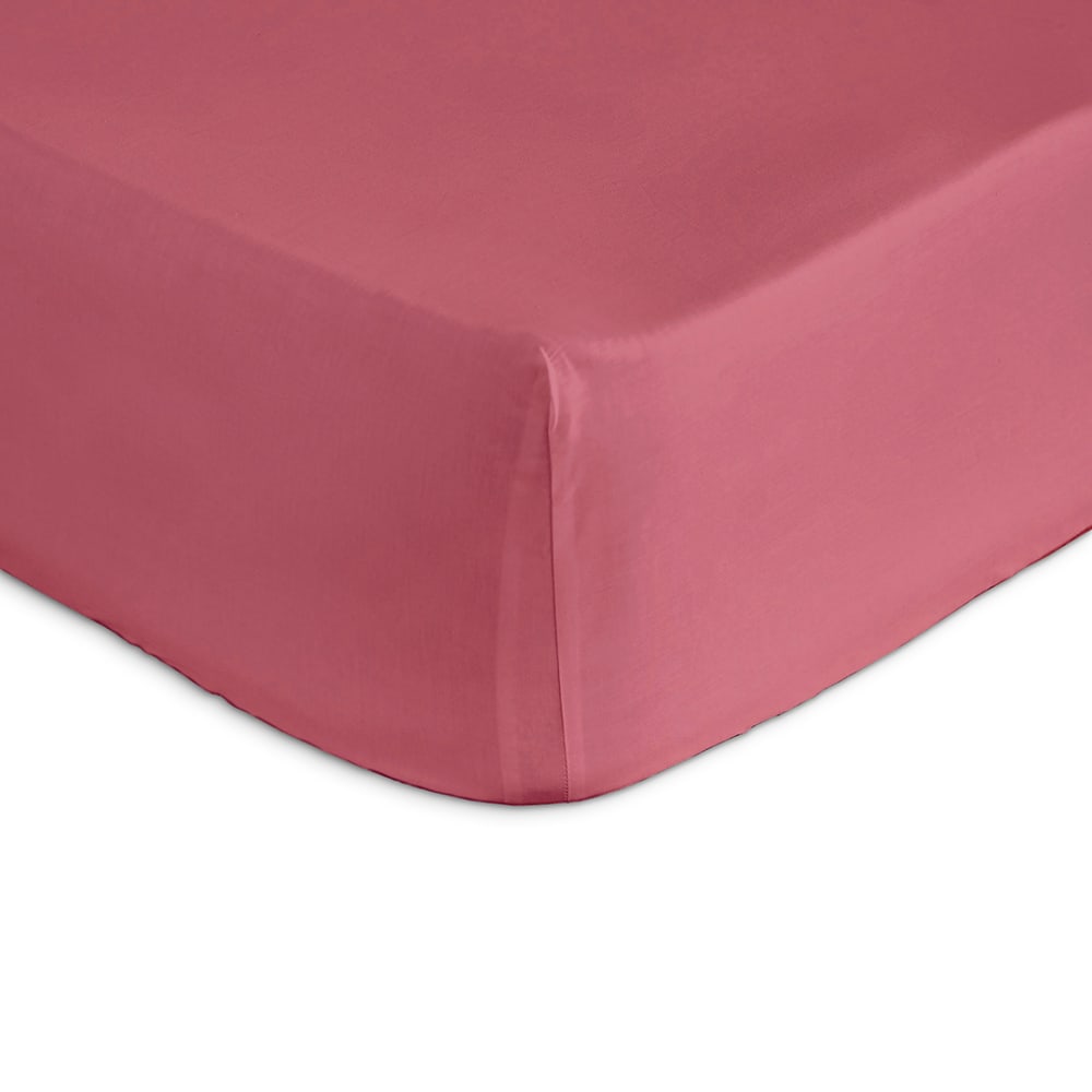 Drap housse 100% coton 140x200+28 cm rose foncé