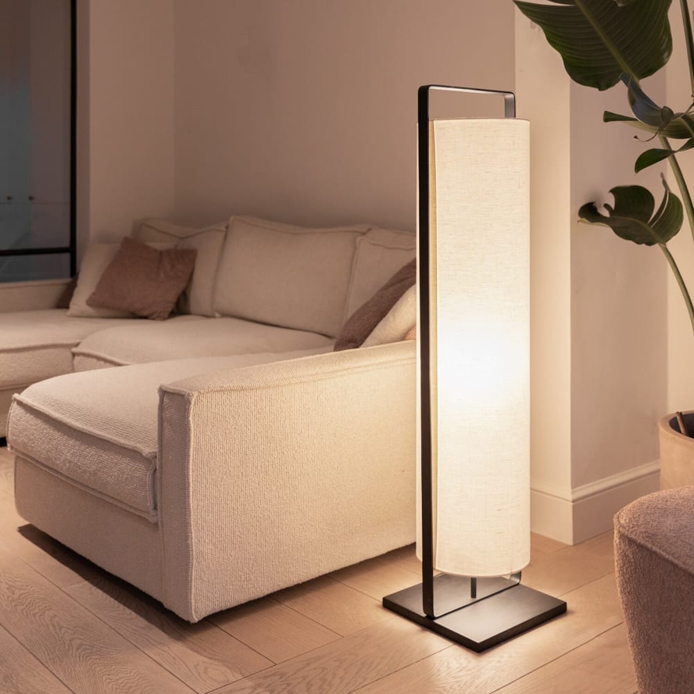 Lampadaire en noir et blanc à lampe en métal de 120 cm — vue 4