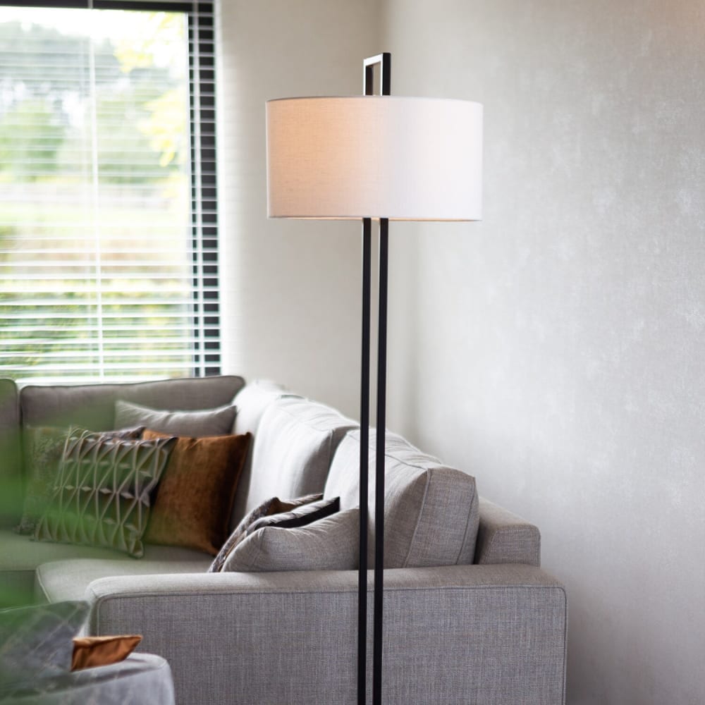 Lampadaire en noir et dans une hauteur d'abat-jour blanche 168 cm — vue 3