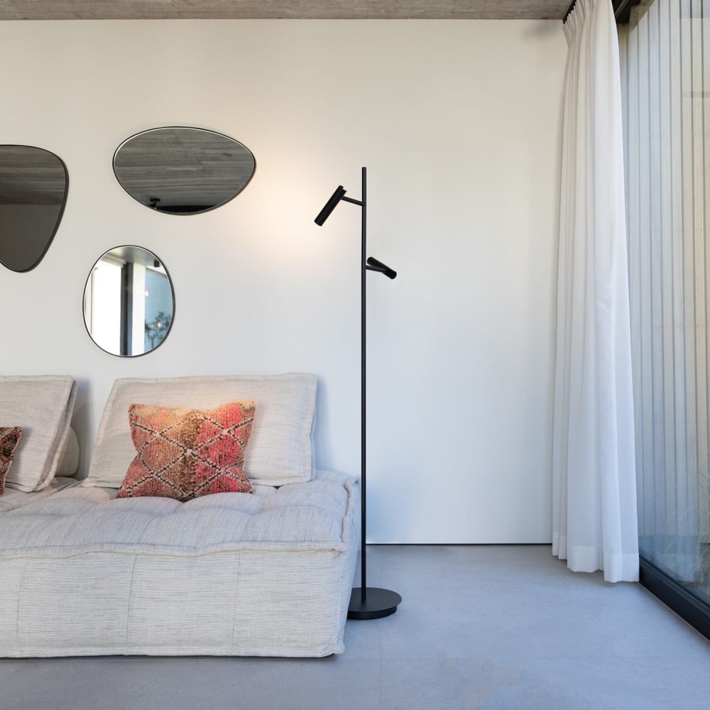 Lampadaire pour le salon à la hauteur noire de 152 cm en métal — vue 3