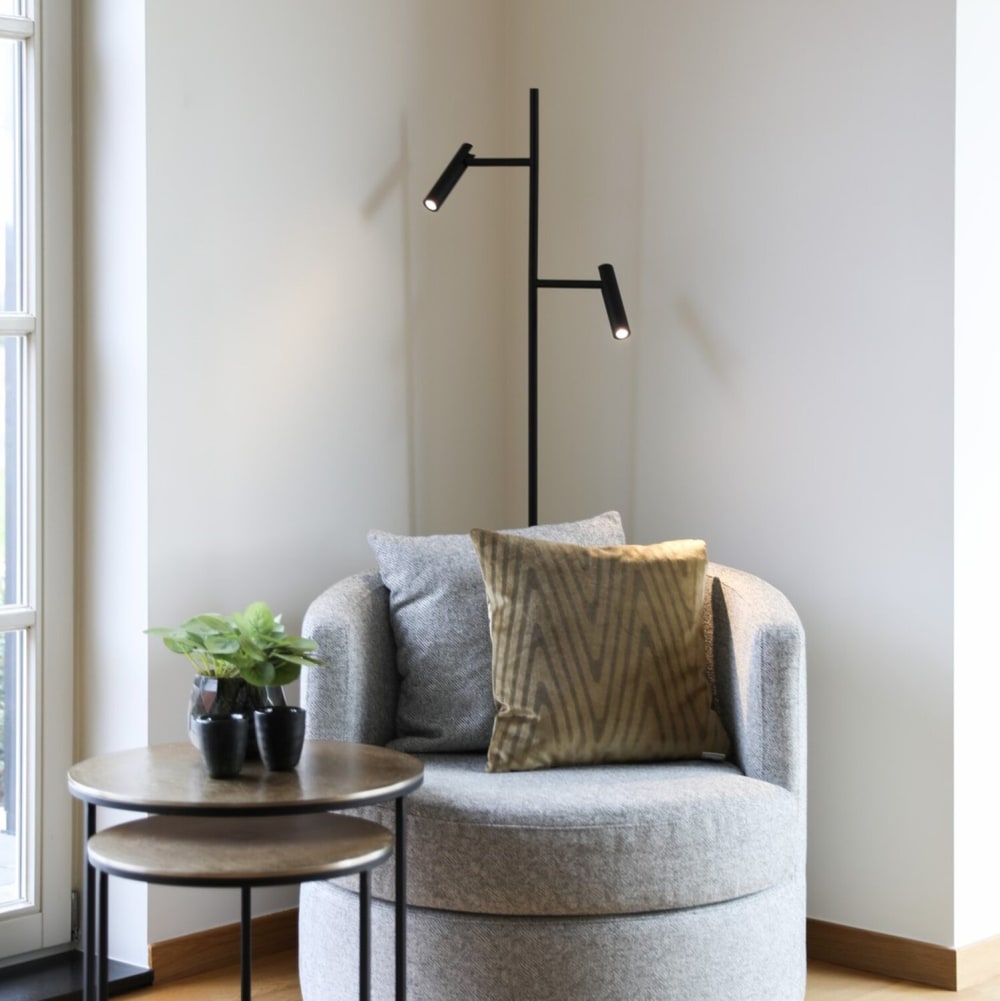 Lampadaire pour le salon à la hauteur noire de 152 cm en métal — vue 4