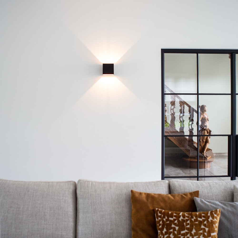 Lampe murale industriellement en noir et or h14cm en métal — vue 4