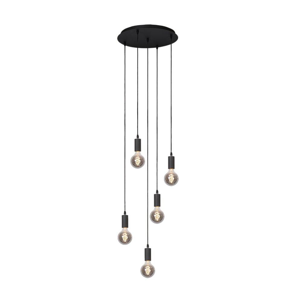 Hängeleuchte aus Metall, schwarz, 130cm