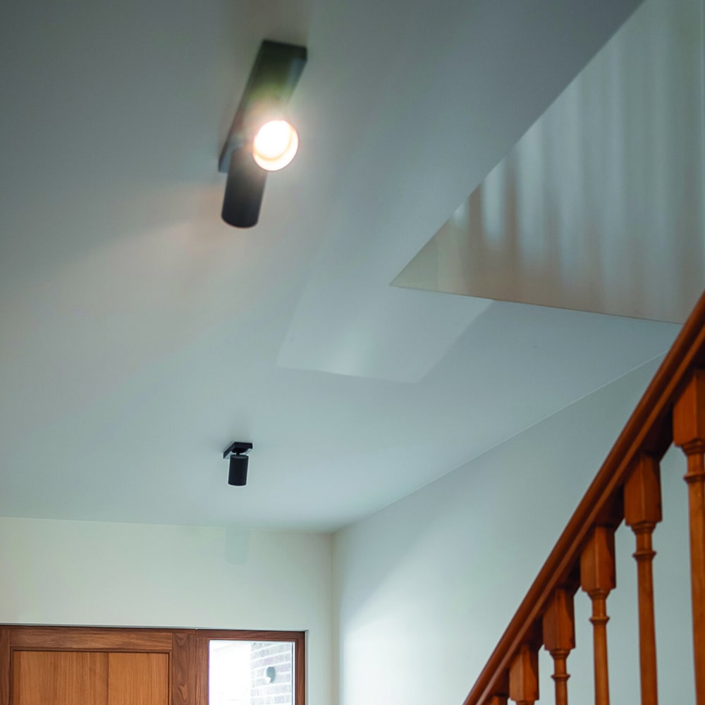 Plafonnière en noir et en métal hauteur industrielle 12 cm - Maisons du Monde