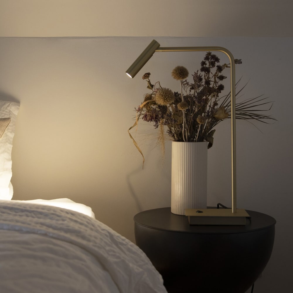 Lampe de table, doré, métal, led intégrée — vue 3