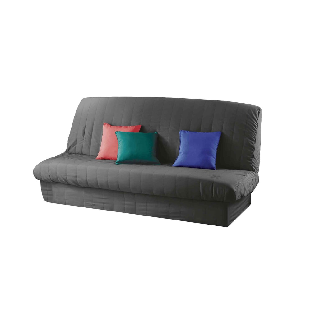 Housse clic-clac matelassée dos polyester anthracite 140x200 cm