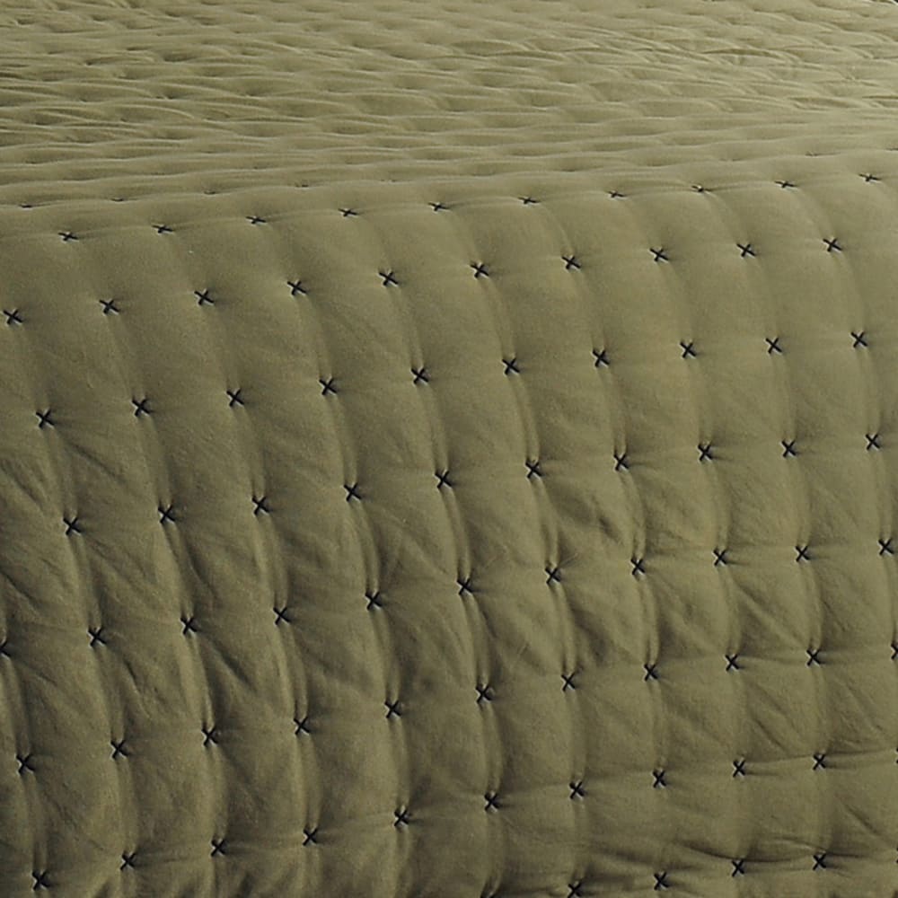 Jeté de lit matelassé et uni polyester vert foncé 150x200 cm - Maisons du Monde