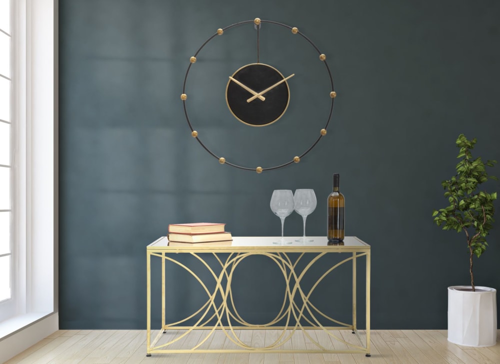 Orologio da parete in metallo nero ø cm 61x4,5 - Mauro Ferretti