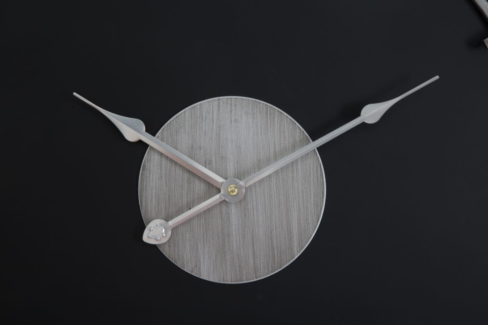 Orologio da parete in metallo e legno nero ø cm 60x4,5 - Mauro