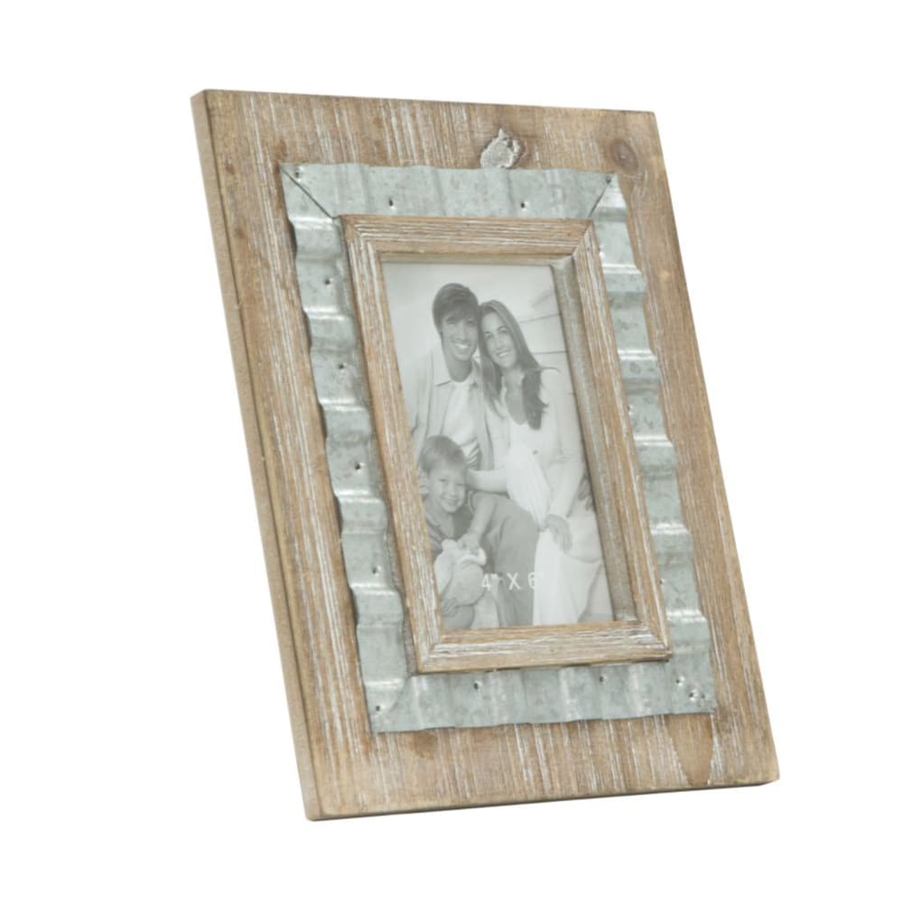 Cornice in legno e metallo marrone cm 21,5x3x26,5 - Modello Industriale - LEGNO