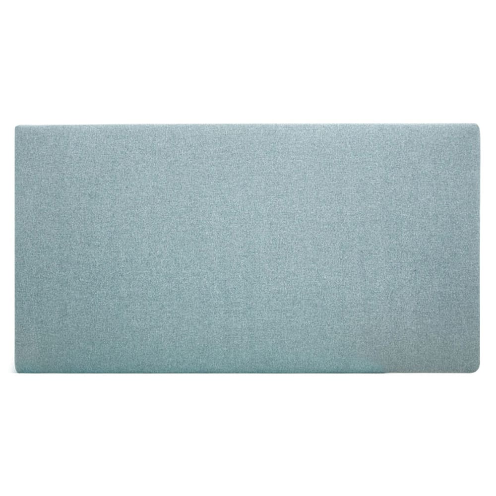 Cabecero tapizado de poliester liso en color verde azulado de 135x80cm