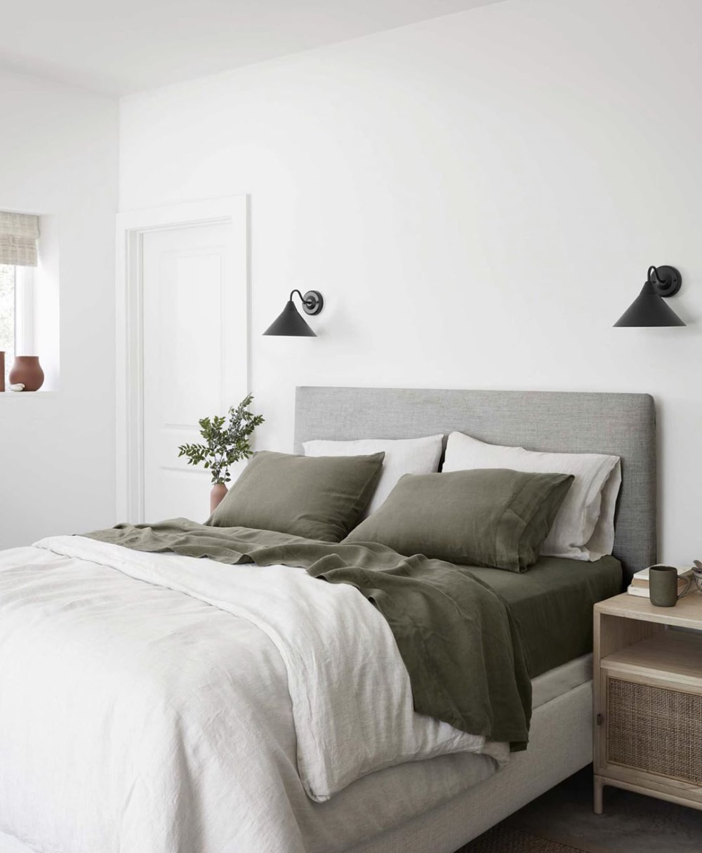 Cabecero tapizado de poliester liso en color gris de 150x80cm - Maisons du Monde