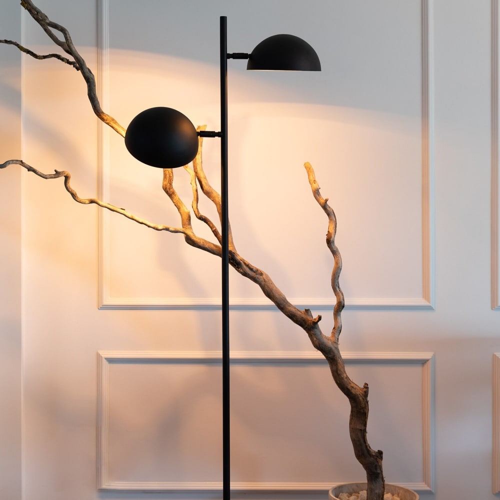 Lampadaire - 2 sources lumineuses - or noir - métal - hauteur 162 cm - Maisons du Monde