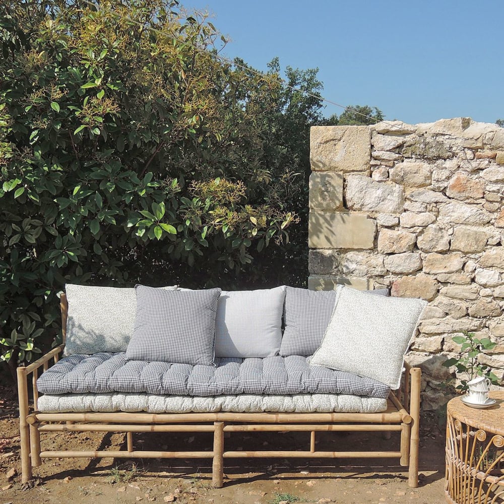 Matelas de sol coton imprimé motif vichy - 60 x 170 cm