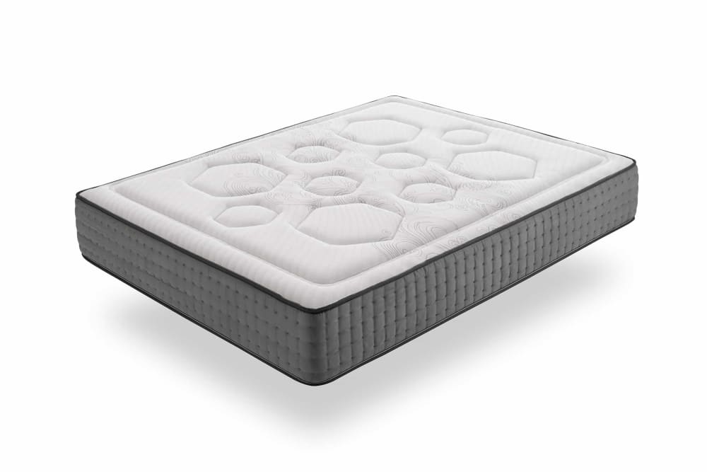 Moonia Taschenfederkern-Matratze - 135x200 cm - 28 cm Grau Öko-Tex Zertifikat Pes - Polyester