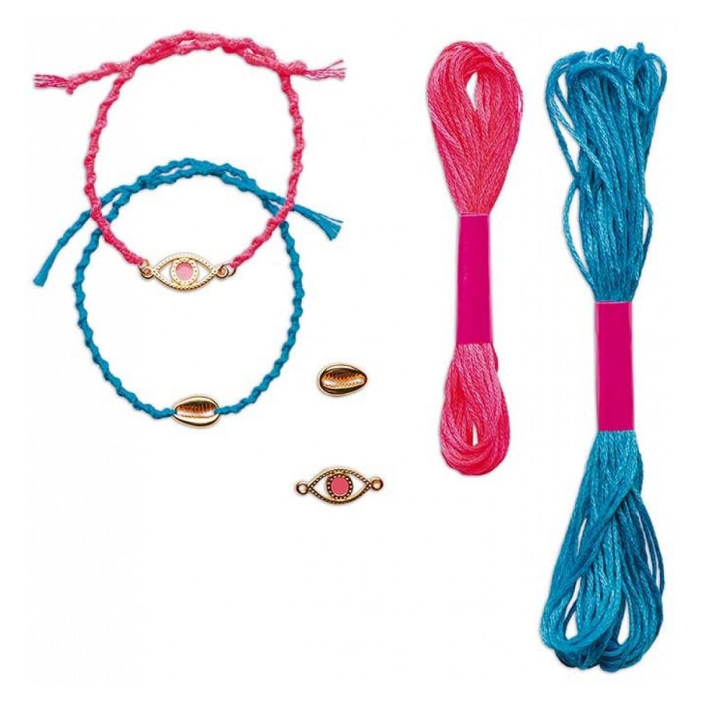 Janod 13 Freundschaftsarmbänder zum Basteln style modern ROSA BAUMWOLLE Kinder