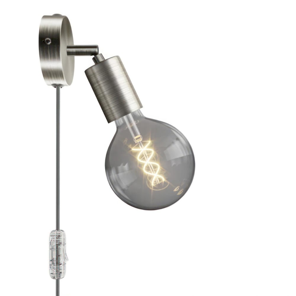 Creative Cables Spostaluce Leuchte aus Metall mit Schwenkgelenk Silber Metall