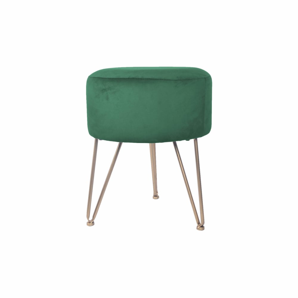 Tabouret pouf 35x35x43 en velours vert