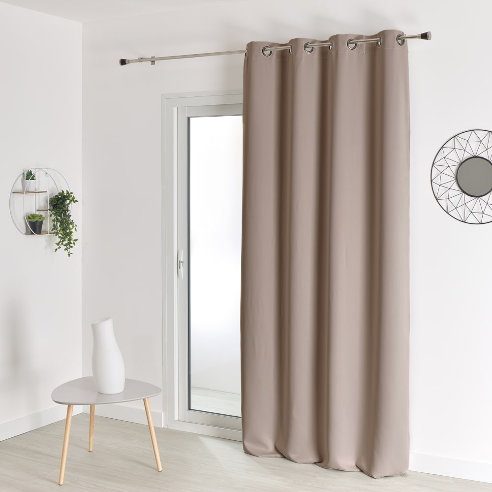 Rideau occultant ignifugé m1 non feu polyester lin 140x180 cm