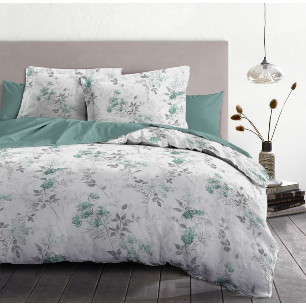 Parure de couette 100% coton Vert 240x260 cm