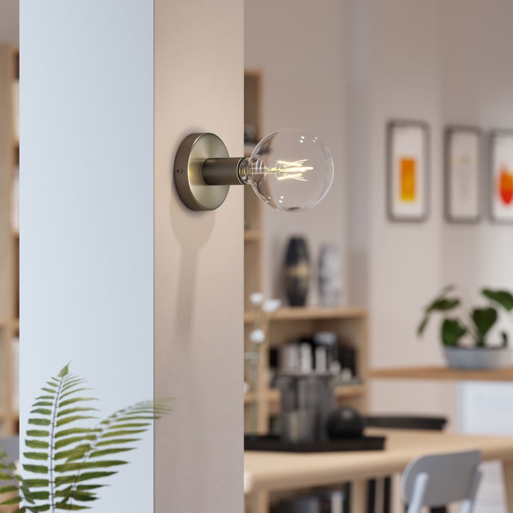 Punto luce da parete o soffitto in finiture titanio in metallo -