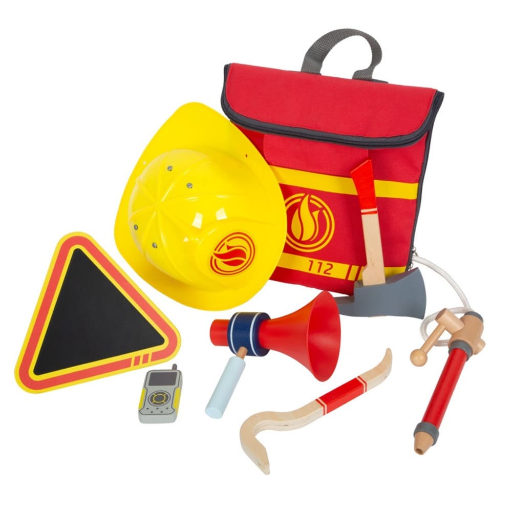 Small foot company Feuerwehrrucksack ROT HOLZ Kinder