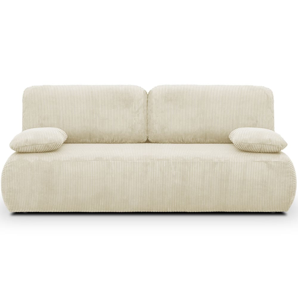 Canape+convertible+3+places+avec+coffre+en+velours+cotele+beige