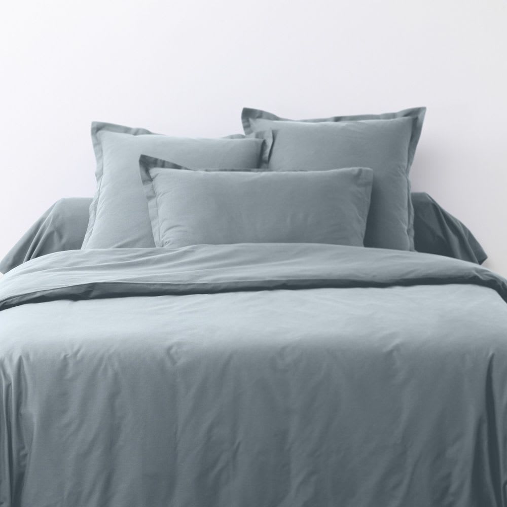 Lot de 2 taies d'oreiller rectangles coton gris argent 50x70 cm - Maisons du Monde