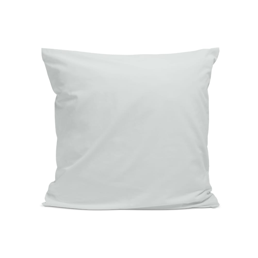 Taie d'oreiller unie en percale de coton gris clair 65x65cm