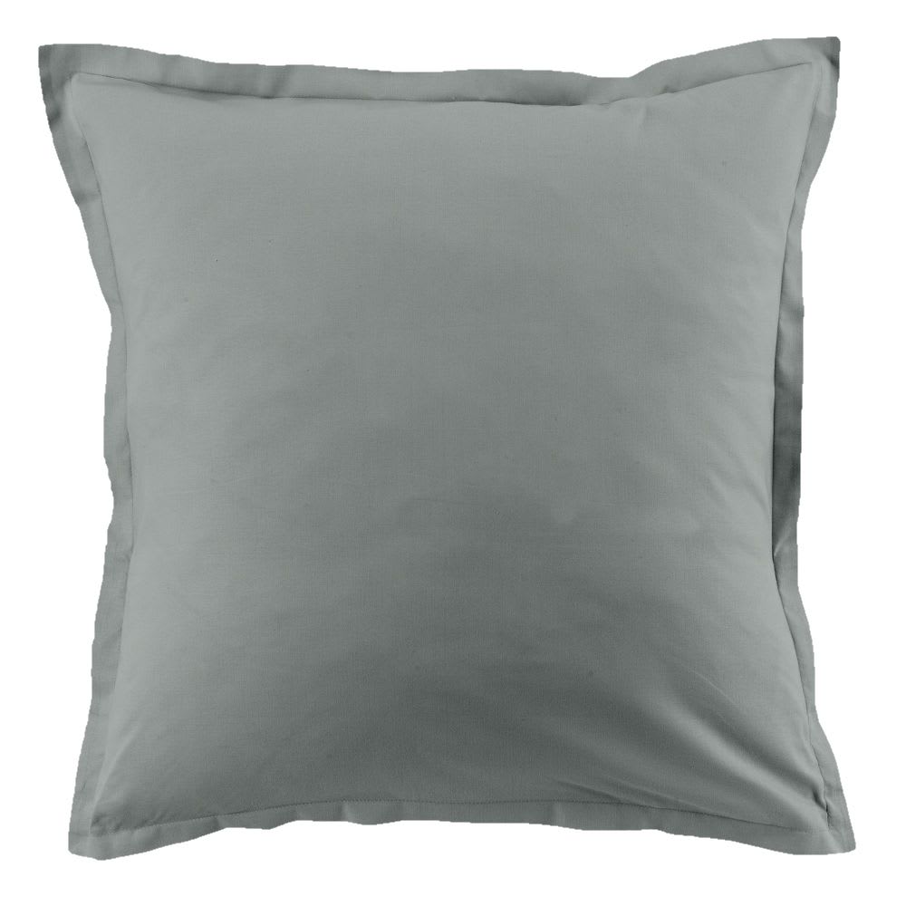 Lot de 2 taies d'oreiller carrées coton gris argent 63x63 cm - Maisons du Monde
