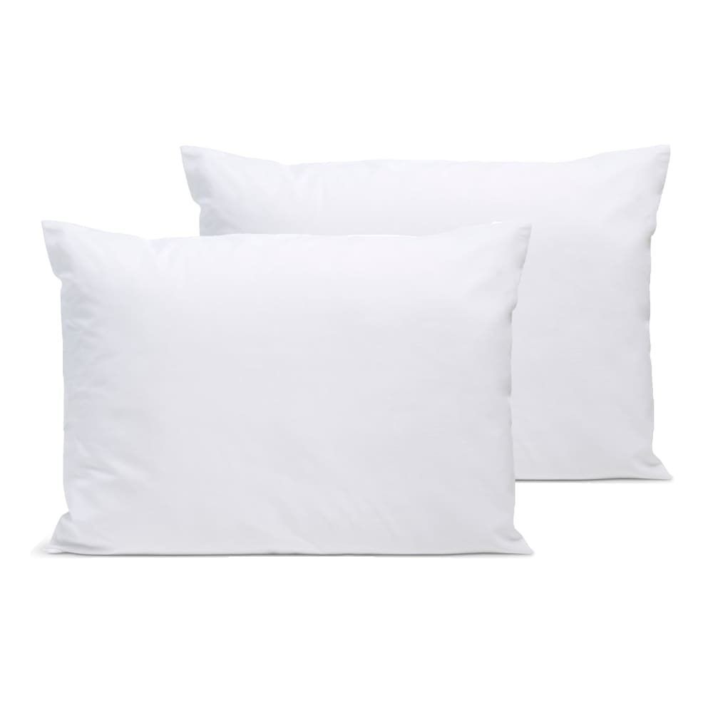 Lot de 2 taies d'oreiller percale de coton blanc 50x75cm