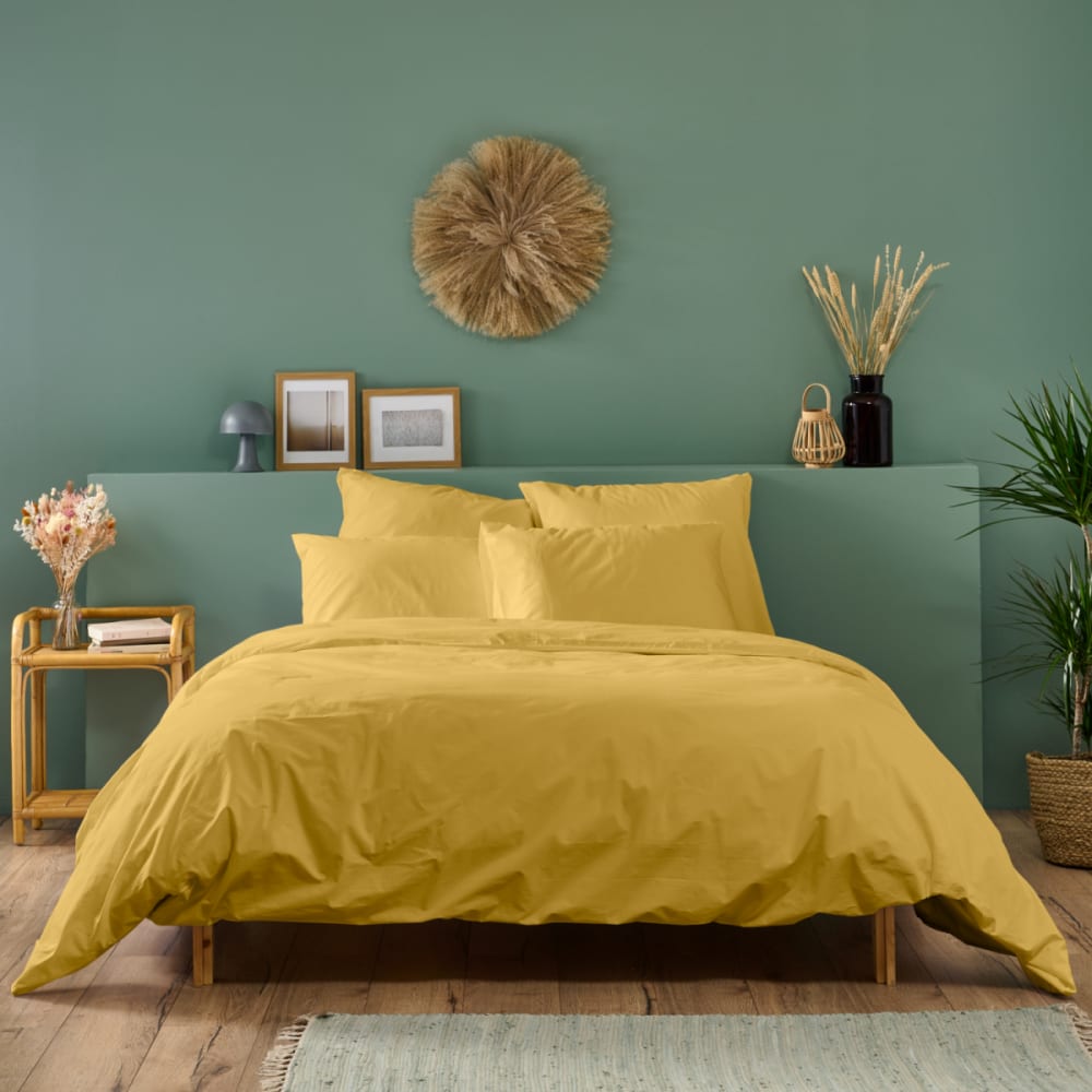 Housse de couette unie moutarde 240x260cm — vue 3
