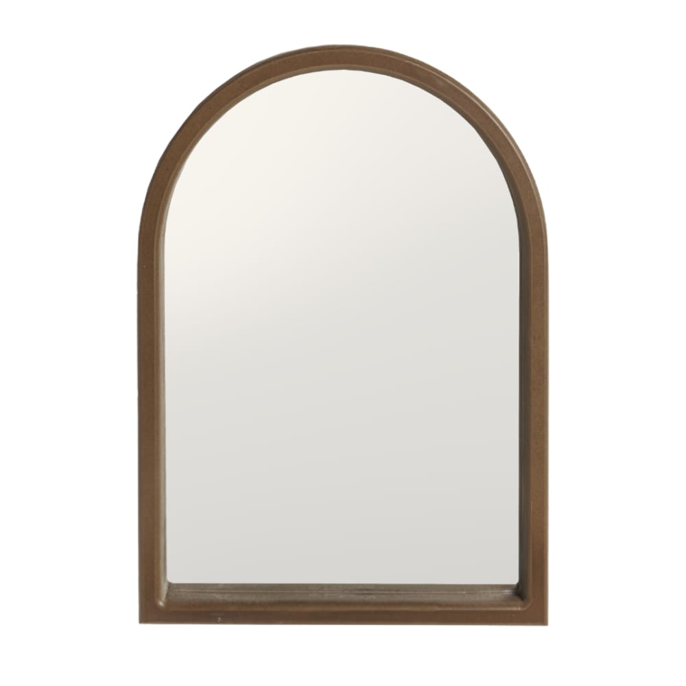 Miroir arqué fabriqué artisanalement couleur naturel