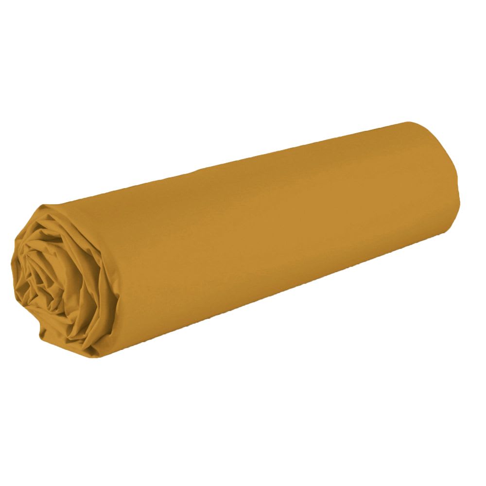 Drap housse 2 places coton safran 140x190 cm — vue 3