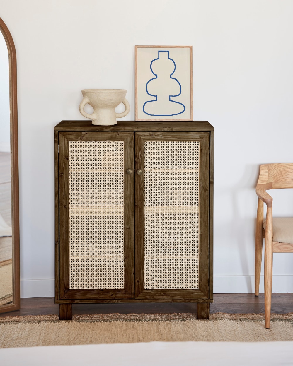 Schuhschrank Holz und Rattan Braun 100 cm - Maisons Du Monde