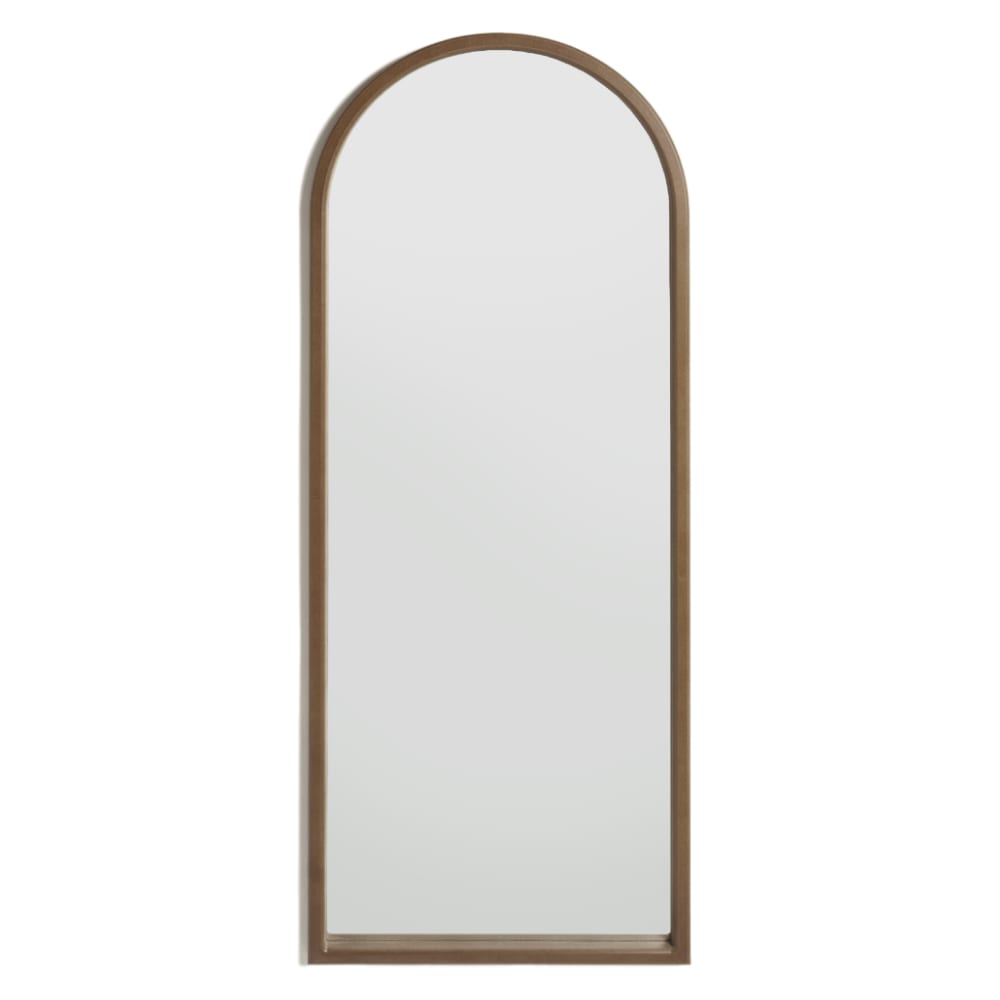 Miroir sur pied arqué marron clair