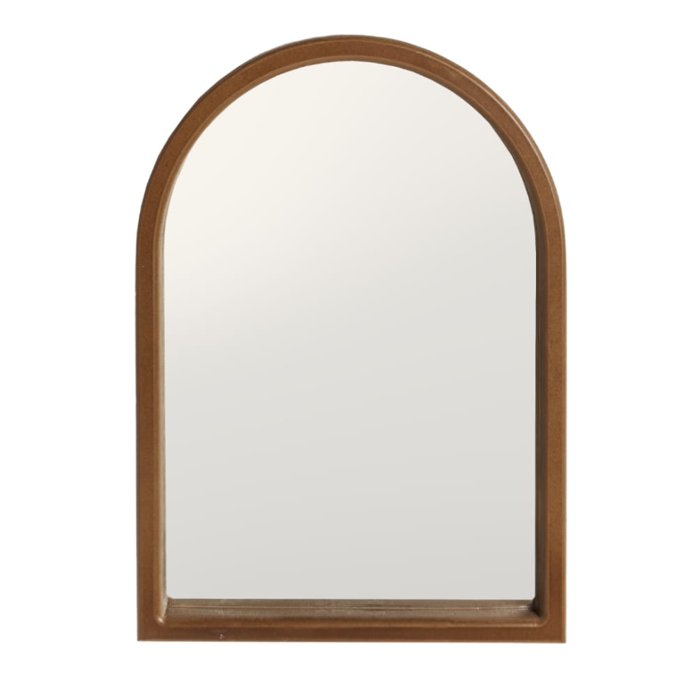 Miroir arqué fait main marron clair