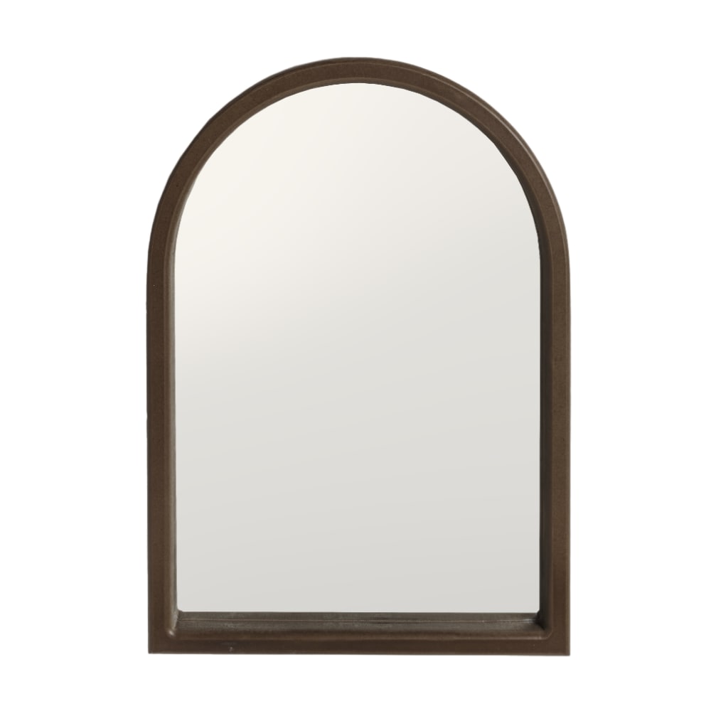 Miroir arqué fait main marron
