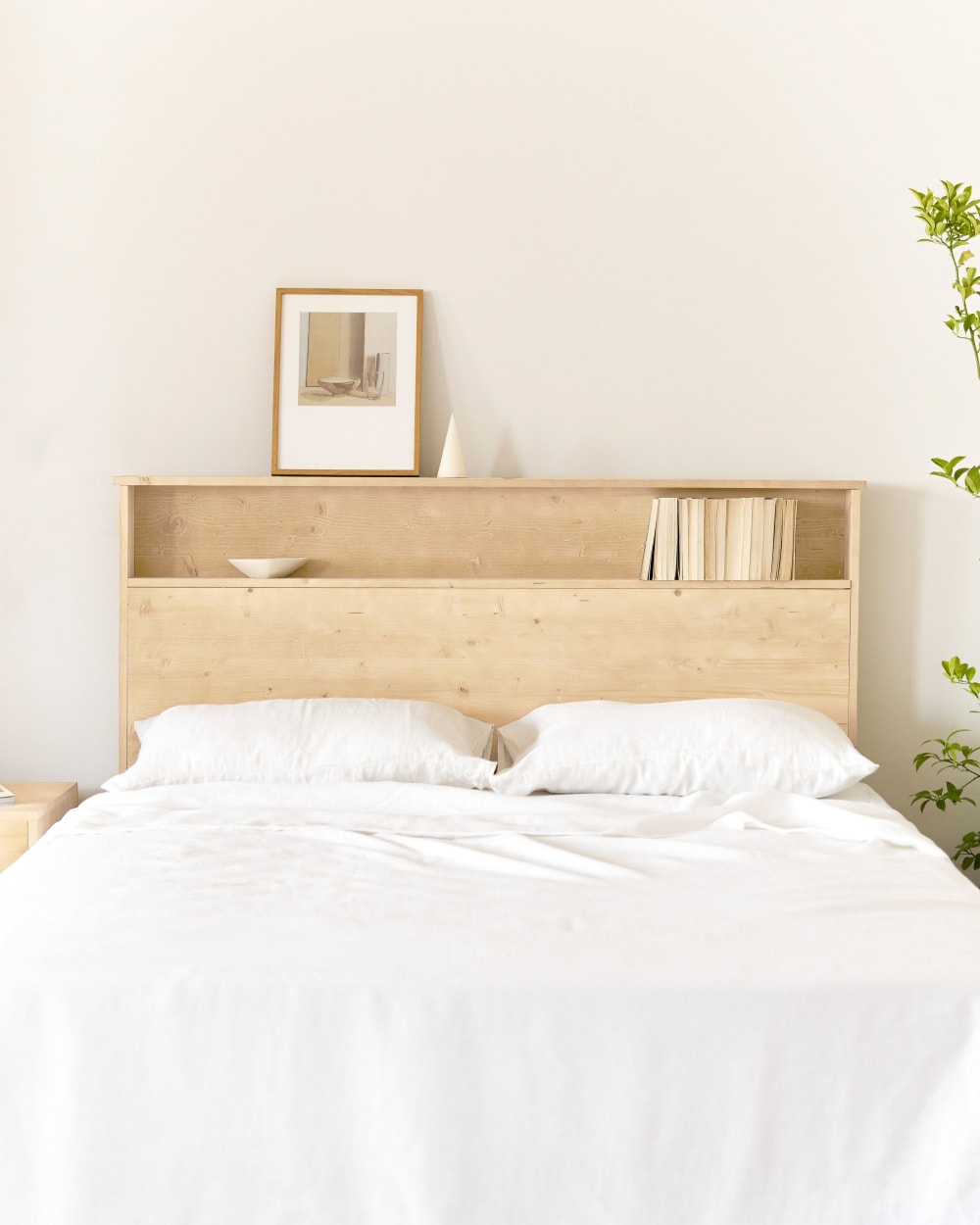 Tête de lit avec rangement 150 cm beige